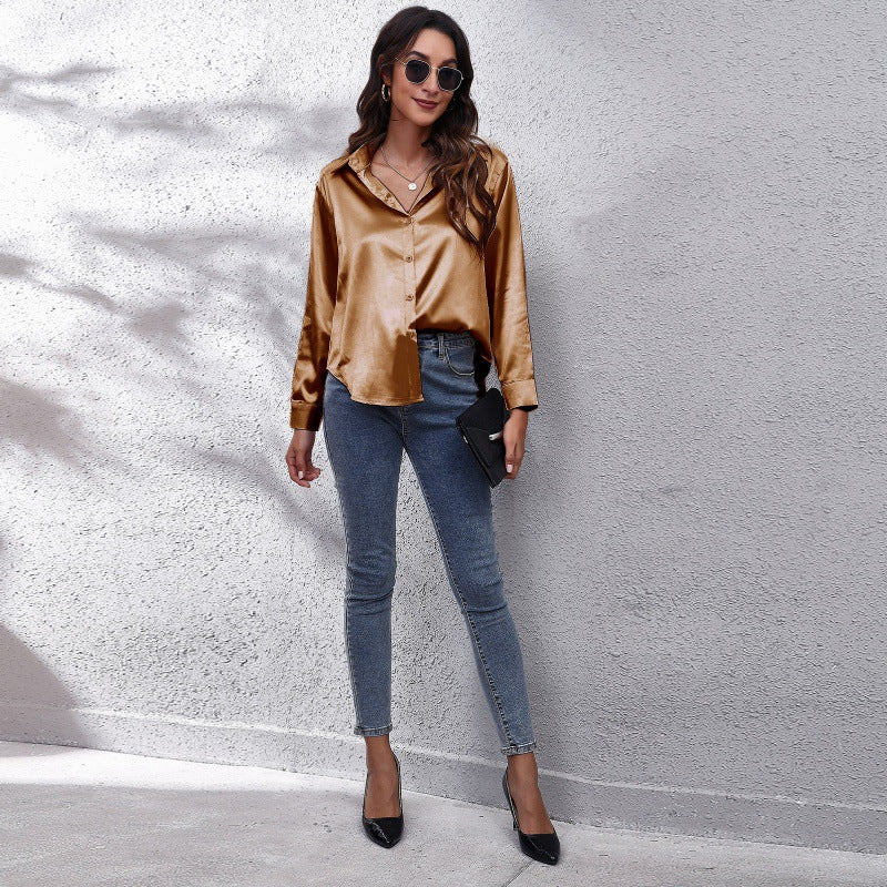 🎀Muttertag Sonderangebot 52% Rabatt🎁Elegantes Satinhemd für Damen