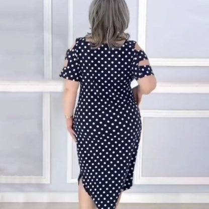 Women's Polka Dot Off Shoulder Kleid