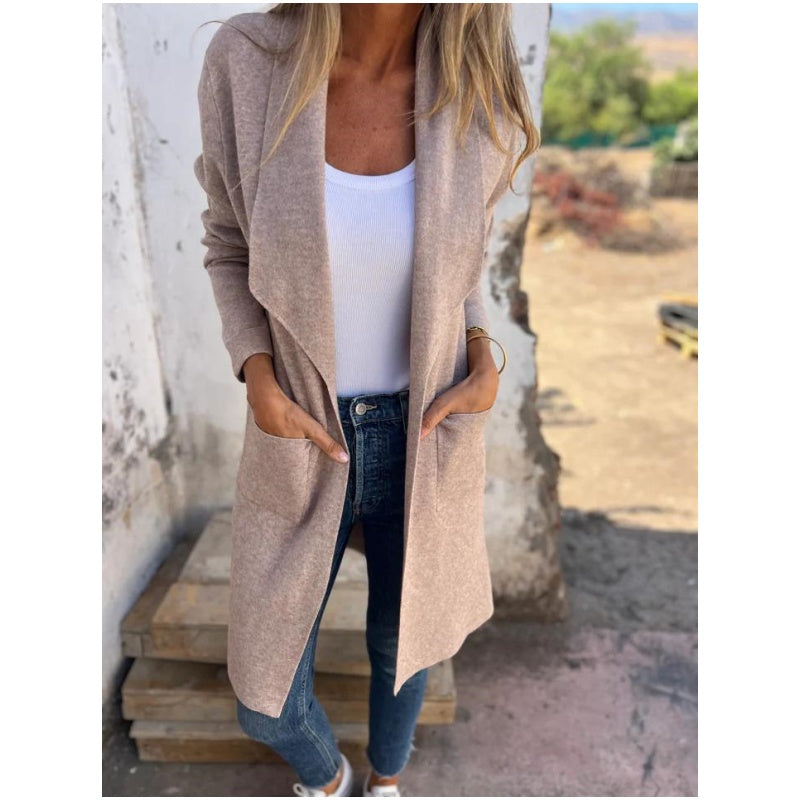 🥰Saisonale Aktion🥰Lässiger Langarm-Cardigan mit Revers