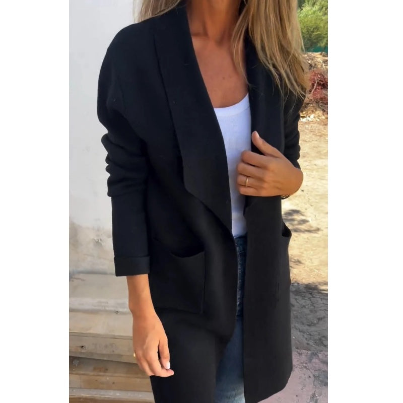 🥰Saisonale Aktion🥰Lässiger Langarm-Cardigan mit Revers