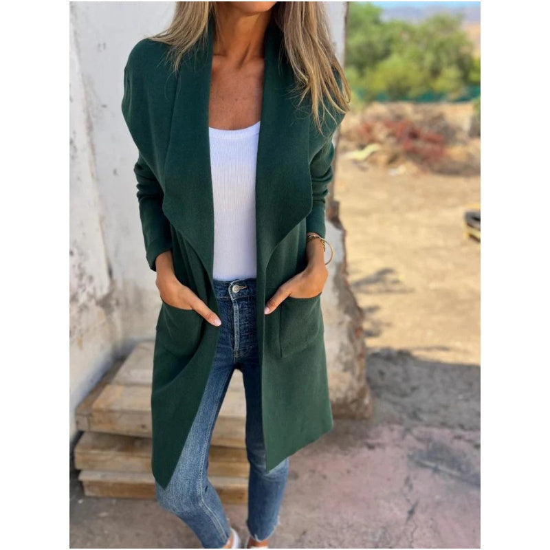 🥰Saisonale Aktion🥰Lässiger Langarm-Cardigan mit Revers