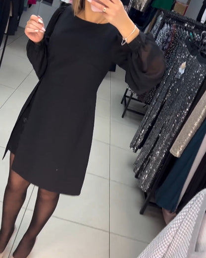 💥Simple, elegant, sexy, silky long sleeve dress 