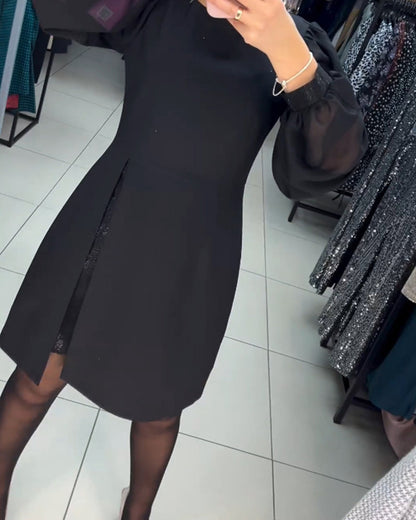 💥Simple, elegant, sexy, silky long sleeve dress 