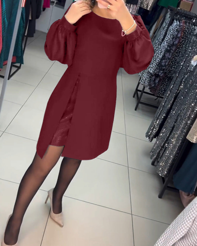 💥Simple, elegant, sexy, silky long sleeve dress 