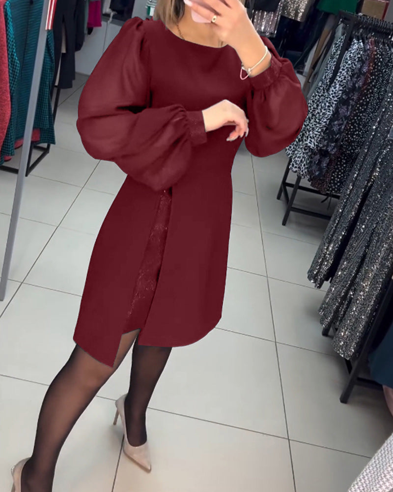 💥Simple, elegant, sexy, silky long sleeve dress 