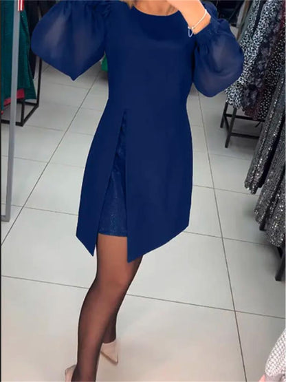 💥Simple, elegant, sexy, silky long sleeve dress 