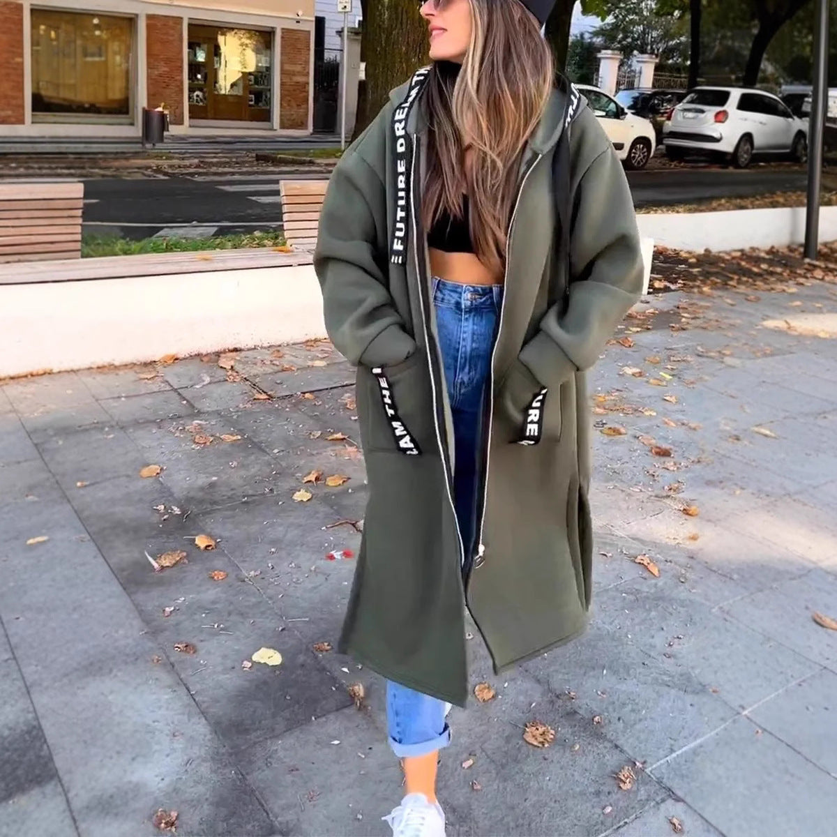 📢📢50%Rabatt!!!🎉💃Oversize-Kapuzen-Sweatshirt-Mantel für Damen