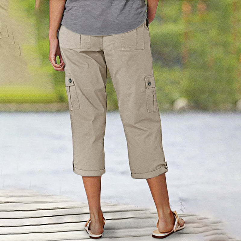 Capri Cargohose mit Taille und Falten unten und mehreren Taschen✨ Kaufen Sie 2 und erhalten Sie kostenlosen Versand