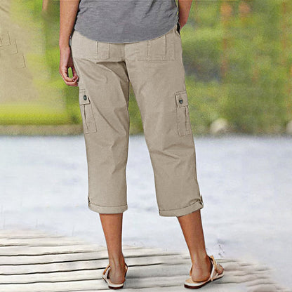 Capri Cargohose mit Taille und Falten unten und mehreren Taschen✨ Kaufen Sie 2 und erhalten Sie kostenlosen Versand