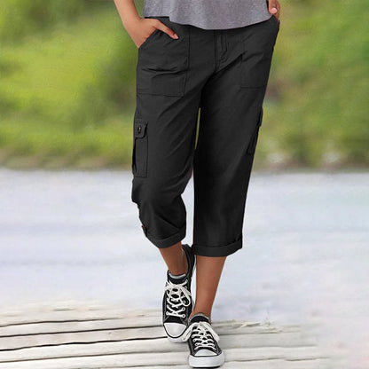 Capri Cargohose mit Taille und Falten unten und mehreren Taschen✨ Kaufen Sie 2 und erhalten Sie kostenlosen Versand