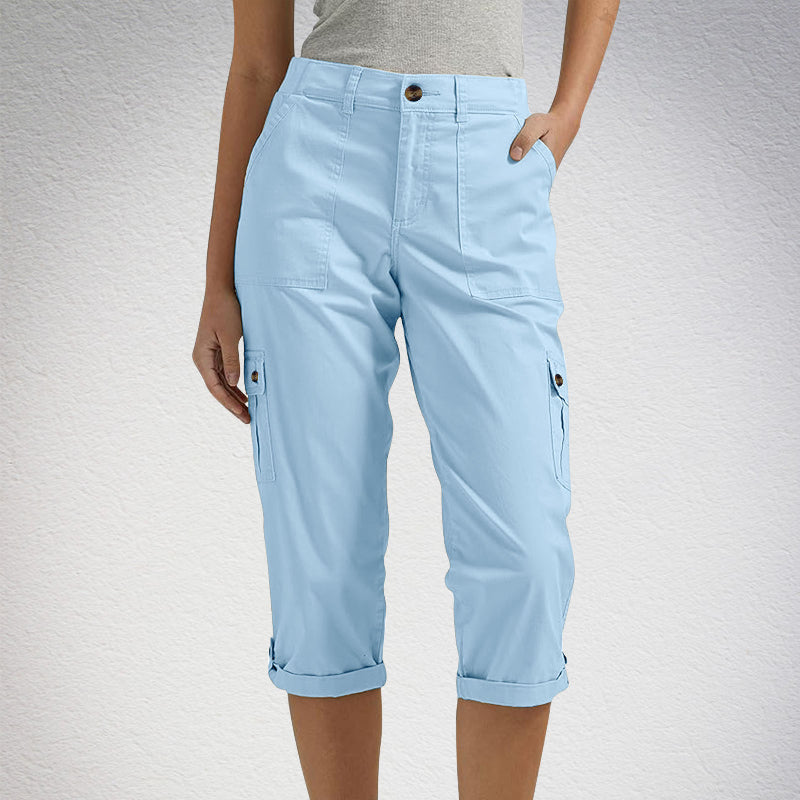 Capri Cargohose mit Taille und Falten unten und mehreren Taschen✨ Kaufen Sie 2 und erhalten Sie kostenlosen Versand