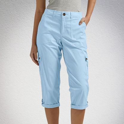 Capri Cargohose mit Taille und Falten unten und mehreren Taschen✨ Kaufen Sie 2 und erhalten Sie kostenlosen Versand