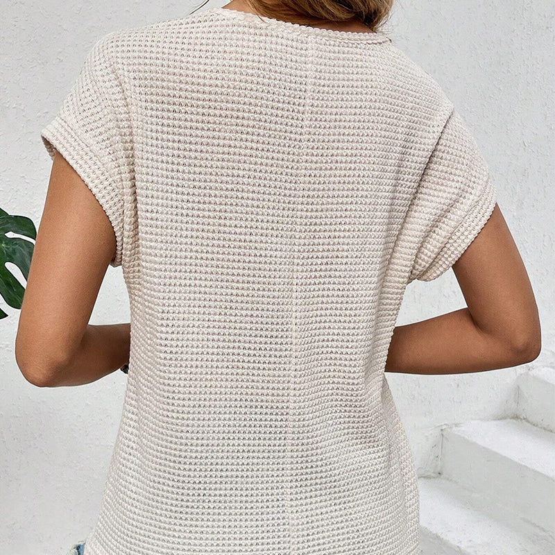👕 LIMITIERT 50% RABATT! ✨ Gestricktes Mesh-Top – Atmungsaktiv, Weiche Maschen & 6 Erdige Farben 🍃