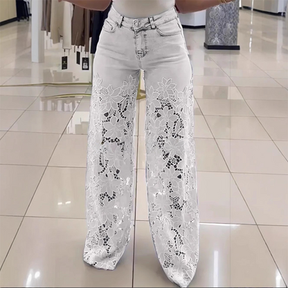 👖🌸 Gespleißte Spitzen-Jeans: Nachhaltiger Komfort & eleganter Style für den Sommer! 👗💃 50% Rabatt – Jetzt zugreifen!