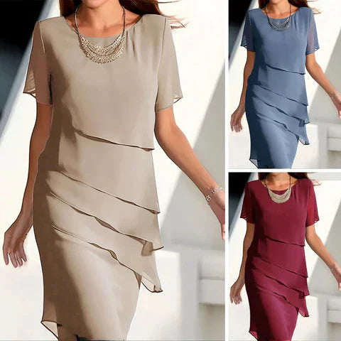 PLISSIERTES CHIFFONKLEID