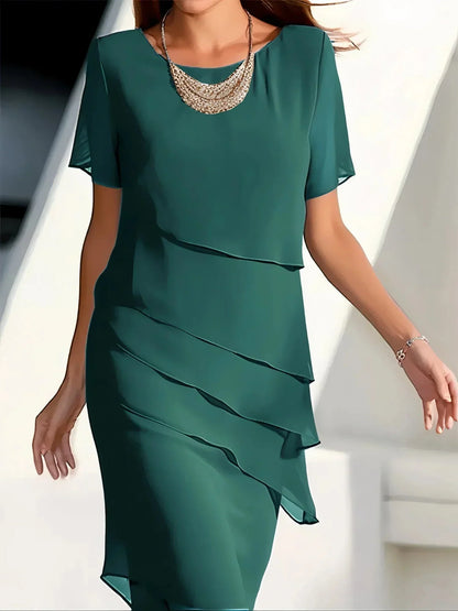 PLISSIERTES CHIFFONKLEID