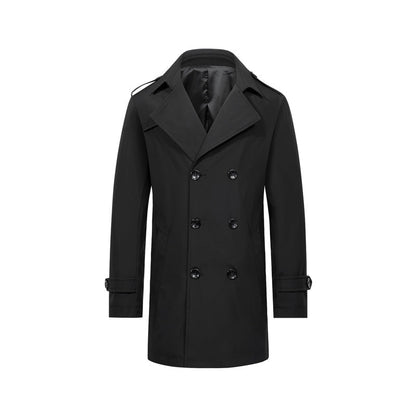 Herren Slim-Fit Trenchcoat im Zweireiher-Stil