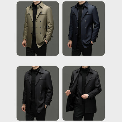 📢📢50%Rabatt!!!🎉✨Mittellanger Trenchcoat für Herren mit herausnehmbarem Innenfutter