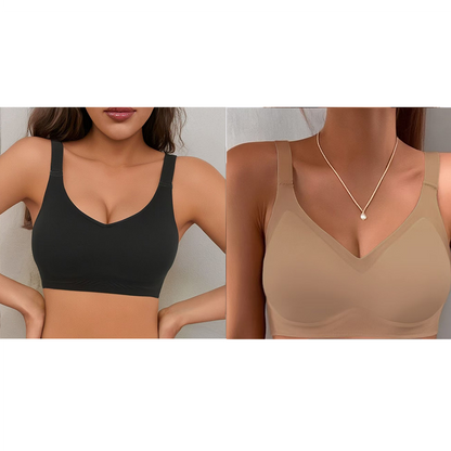 ✨ Nahtloser Damen-BH mit V-Ausschnitt – Bequem, atmungsaktiv & ideal für Sport & Freizeit!