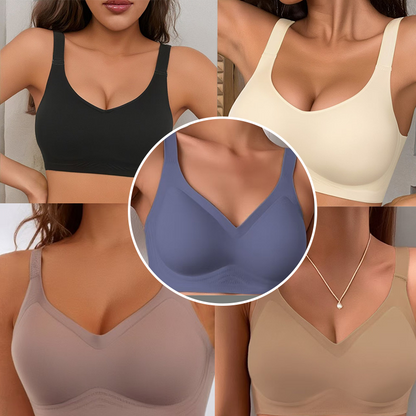 ✨ Nahtloser Damen-BH mit V-Ausschnitt – Bequem, atmungsaktiv & ideal für Sport & Freizeit!