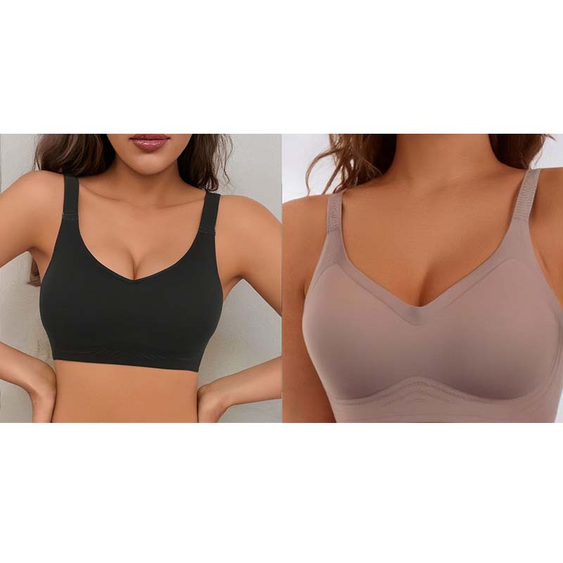 ✨ Nahtloser Damen-BH mit V-Ausschnitt – Bequem, atmungsaktiv & ideal für Sport & Freizeit!
