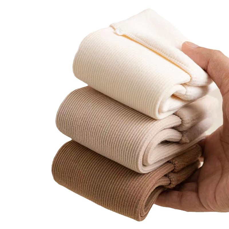🧦Dicke, warme Socken in Einfarbe bis zur Wade für Frauen（3 Paar）
