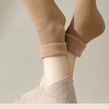 🧦Dicke, warme Socken in Einfarbe bis zur Wade für Frauen（3 Paar）