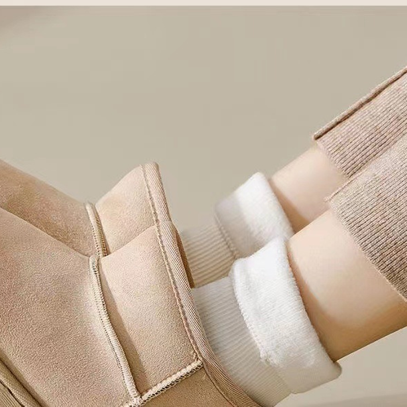 🧦Dicke, warme Socken in Einfarbe bis zur Wade für Frauen（3 Paar）