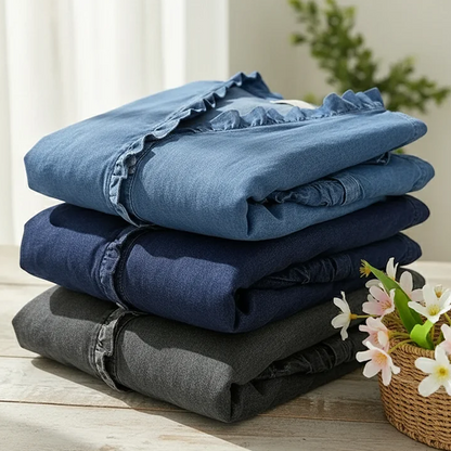 🌞Frühlingserwachen: 50% Rabatt!👕 Damen Freizeitbluse mit Rüschen-V-Ausschnitt & High-Low-Saum: Weich, atmungsaktiv & vielseitig für jeden Anlass