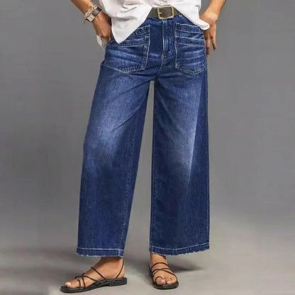 🌞Frühlingserwachen: 50% Rabatt!👖 Damen High-Rise Weitbeinjeans – Casual & bequem!