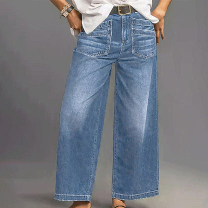 🌞Frühlingserwachen: 50% Rabatt!👖 Damen High-Rise Weitbeinjeans – Casual & bequem!