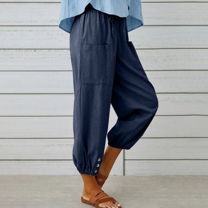 👖 💞 Weite Gerade Damenhose aus Baumwolle & Leinen – Atmungsaktiv, Schmeichelhafte Passform & Praktische Taschen ✨