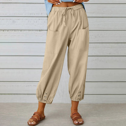 👖 💞 Weite Gerade Damenhose aus Baumwolle & Leinen – Atmungsaktiv, Schmeichelhafte Passform & Praktische Taschen ✨