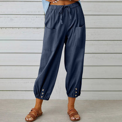 👖 💞 Weite Gerade Damenhose aus Baumwolle & Leinen – Atmungsaktiv, Schmeichelhafte Passform & Praktische Taschen ✨