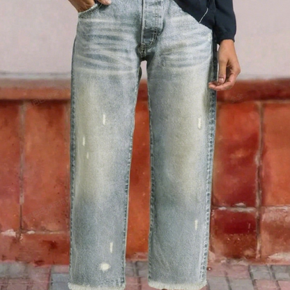 ✨🔥Damen-Retro-Cropped-Straight-Leg-Jeans👖
