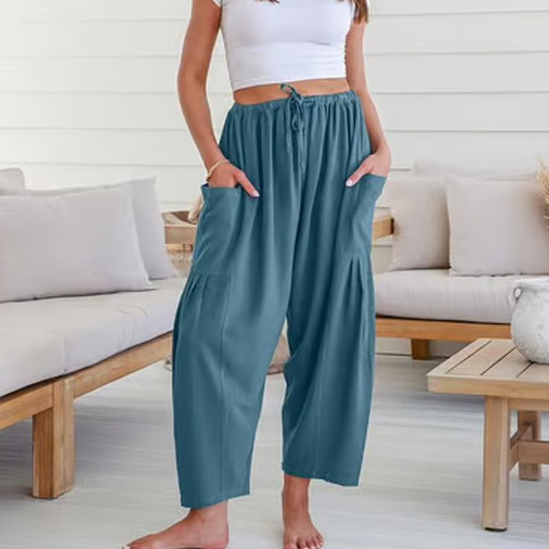 👖✨ 50% RABATT! Einfarbige Damenhose mit weitem Bein – Lässig, bequem & perfekt für einen lässig-eleganten Look 🍂