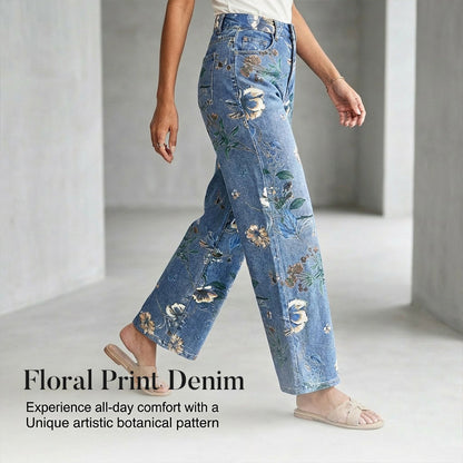 🥳Jetzt 50% reduziert!👖 Blumen-Jeans für Damen – gerade geschnitten & trendy 🌿 + Kostenloser Versand ab 2 Artikeln ✨