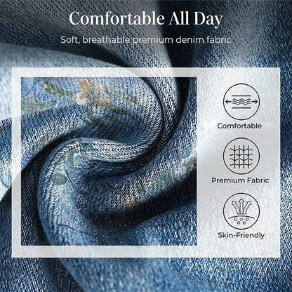 🥳Jetzt 50% reduziert!👖 Blumen-Jeans für Damen – gerade geschnitten & trendy 🌿 + Kostenloser Versand ab 2 Artikeln ✨