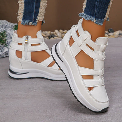 🔥 50 % Rabatt! Luftige Keilabsatz-Sandalen – wasserfestes PU + Profilgummisohle | Bequem & vielseitig
