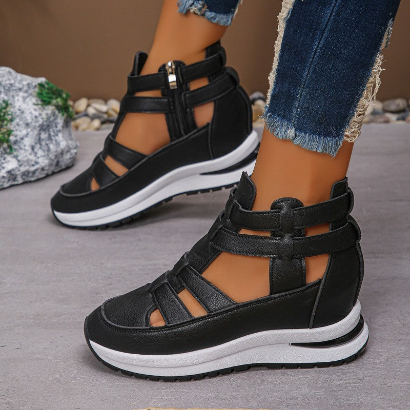 🔥 50 % Rabatt! Luftige Keilabsatz-Sandalen – wasserfestes PU + Profilgummisohle | Bequem & vielseitig
