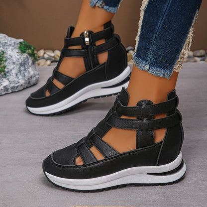 🔥 50 % Rabatt! Luftige Keilabsatz-Sandalen – wasserfestes PU + Profilgummisohle | Bequem & vielseitig