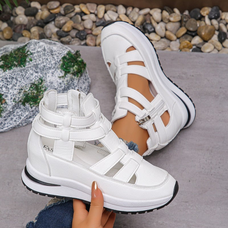 🔥 50 % Rabatt! Luftige Keilabsatz-Sandalen – wasserfestes PU + Profilgummisohle | Bequem & vielseitig