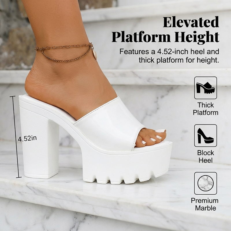 💥Letzter Tag mit Preisnachlass！✨Sandalen mit hohen Absätzen und offener Zehenpartie – Modische Blockabsätze, höhenverstärkend und bequem 🌸