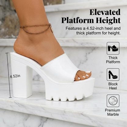 💥Letzter Tag mit Preisnachlass！✨Sandalen mit hohen Absätzen und offener Zehenpartie – Modische Blockabsätze, höhenverstärkend und bequem 🌸