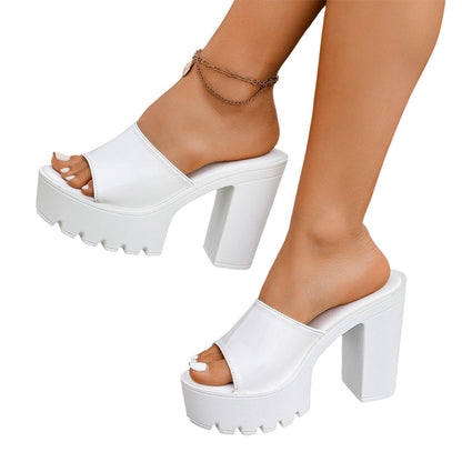 💥Letzter Tag mit Preisnachlass！✨Sandalen mit hohen Absätzen und offener Zehenpartie – Modische Blockabsätze, höhenverstärkend und bequem 🌸