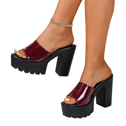 💥Letzter Tag mit Preisnachlass！✨Sandalen mit hohen Absätzen und offener Zehenpartie – Modische Blockabsätze, höhenverstärkend und bequem 🌸