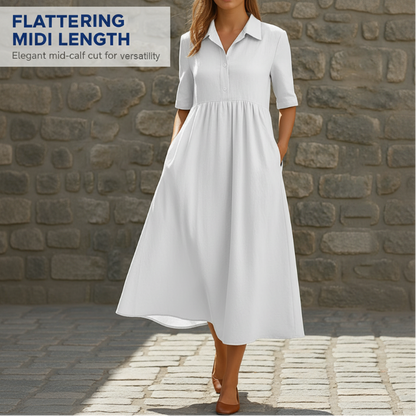 Lässiges Midi-Shirtkleid für Damen mit hoher Taille
