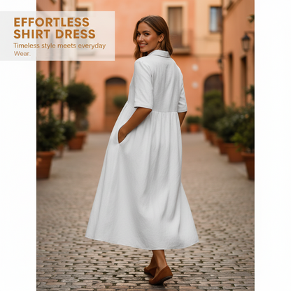 Lässiges Midi-Shirtkleid für Damen mit hoher Taille