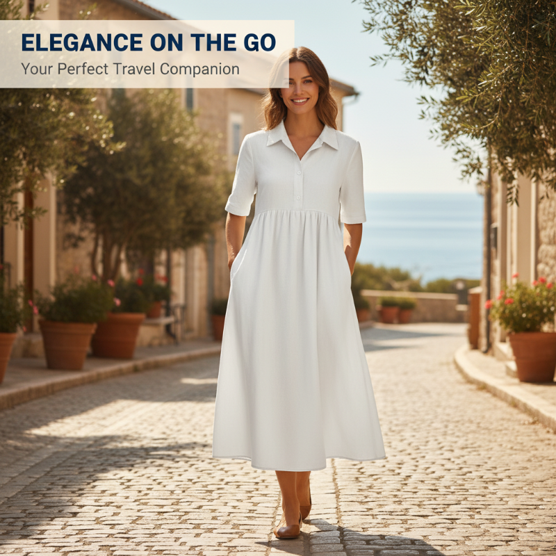 Lässiges Midi-Shirtkleid für Damen mit hoher Taille