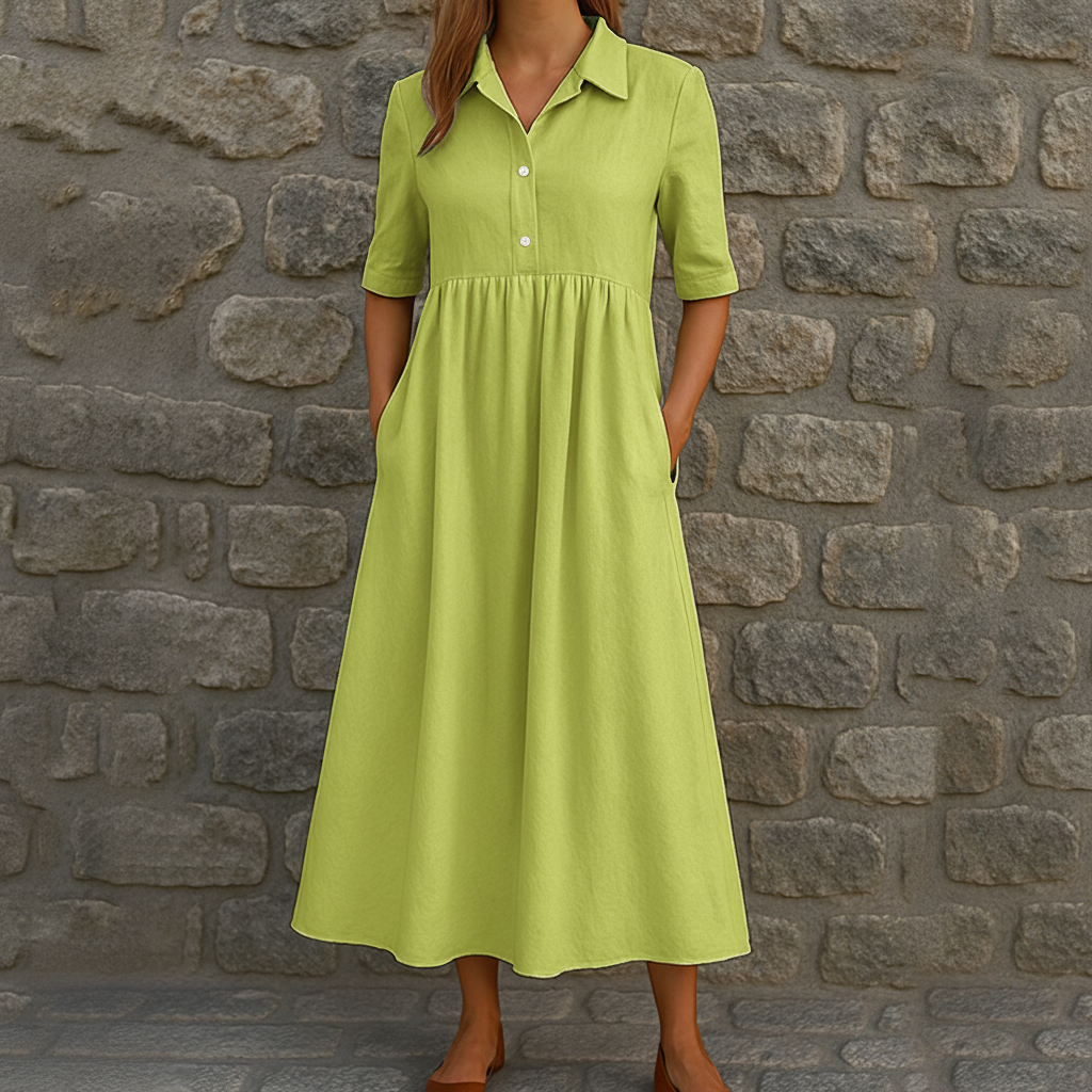 Lässiges Midi-Shirtkleid für Damen mit hoher Taille